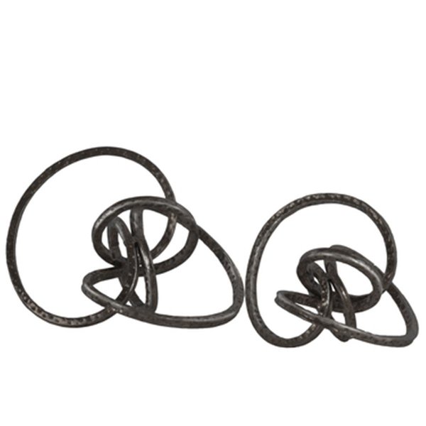 Urban Trends Collection Metal Curl Abstract Sculpture Gunmetal Gray Set of 2 39572